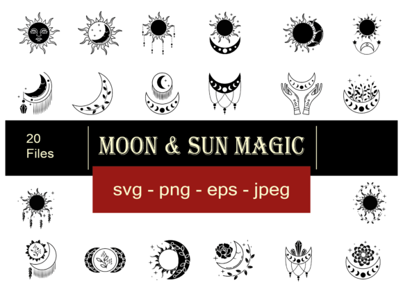 Download Celestial  Magic Sun Moon Illustrations - Premium Resources