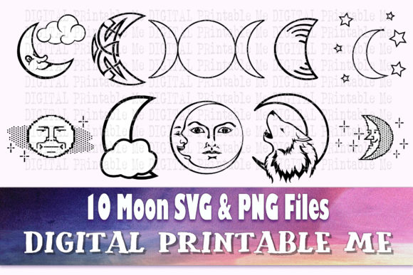 Download Moon Svg, Silhouette Bundle, PNG Full - Premium Resources