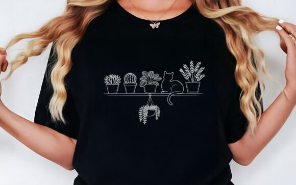 Download Plant Cat Lover T-shirt Design SVG PNG - Cat lover Collection