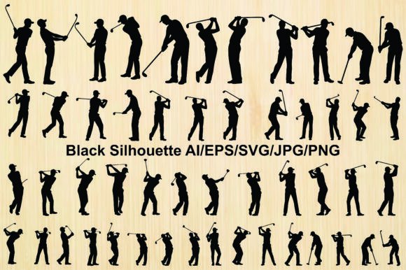 Download Golf Swing Silhouette Collection - Collection Collection