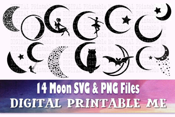 Download Moon Svg, Silhouette Bundle PNG Crescent - Premium Resources