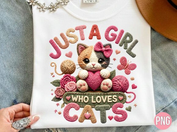 Download Crochet Cat Lover Craft PNG Tshirt - Cat lover Collection