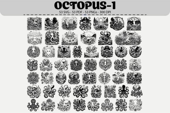 Download Octopus SVG Collection – 53 Designs - Collection Collection
