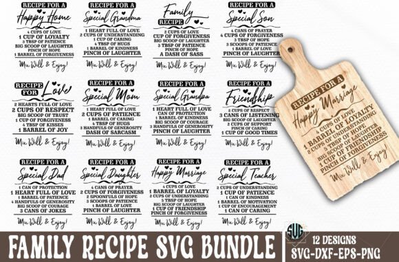 Download Family Recipe Cutting Board Svg Bundle - Cutting Collection
