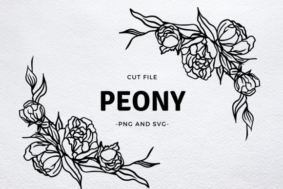 Download Peony Corner SVG for Cricut Cutting - Cutting Collection