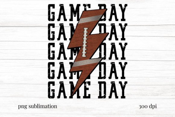 Download Game Day Lightning Bolt Sublimation Png - Premium Resources