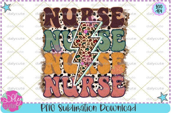 Download Nurse Stacked Lightning Bolt Sublimation - Lightning bolt sublimation Collection