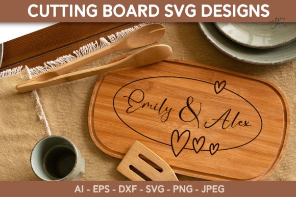 Download Cutting Board SVG PNG Wedding Monogram - Cutting Collection