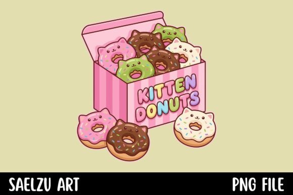 Download Kitten Donuts Kawaii Cat Lover Design - Cat lover Collection