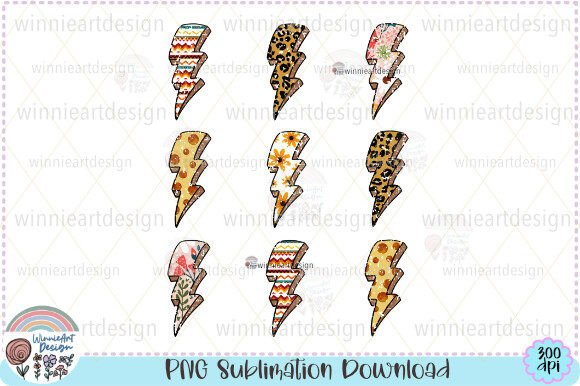 Download Lightning Bolt Sublimation Boho Flower - Lightning bolt sublimation Collection